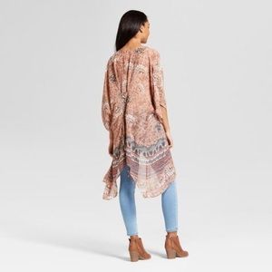 Knox Rose floral Lace-up back Kimono Jacket Large